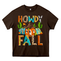 Chocolate Brown howdy fall Heavy Core Tee - Zillion Design Studio