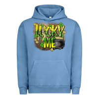 Pigment Pebble Blue lucky me st. patricks day Urban Hoodie - HowdyJamesFarm