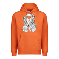 Carrot Lung Cancer white ribbon with boxing gloves Premium Hoodie - NancyCooperArtShop