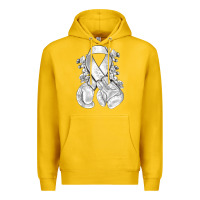 Lemon Lung Cancer white ribbon with boxing gloves Premium Hoodie - NancyCooperArtShop
