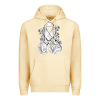 Pina Colada Lung Cancer white ribbon with boxing gloves Premium Hoodie - NancyCooperArtShop