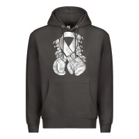 Smoke Lung Cancer white ribbon with boxing gloves Premium Hoodie - NancyCooperArtShop