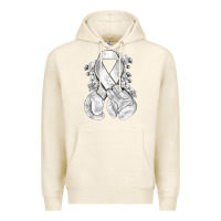 Tofu Lung Cancer white ribbon with boxing gloves Premium Hoodie - NancyCooperArtShop