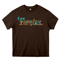 Chocolate Brown give thanks Heavy Core Tee - RanaPortraitStore
