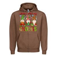 Chestnut chillin with my gnomies Zipper Hoodie - MaliasSmallBusiness