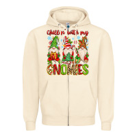 Sandshell chillin with my gnomies Zipper Hoodie - MaliasSmallBusiness