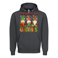 Smoke chillin with my gnomies Zipper Hoodie - MaliasSmallBusiness