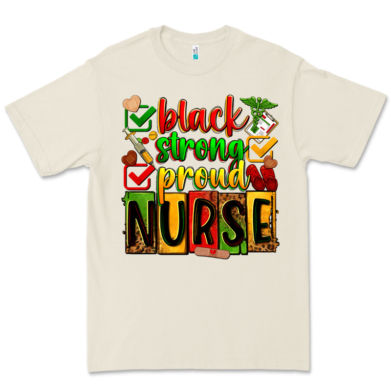Black Strong Proud Nurse Juneteeenth Premium Tee by Zillion Design Studio | Teevron