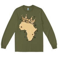 Army Green africa with crown Long Sleeve Tee - MaliasSmallBusiness