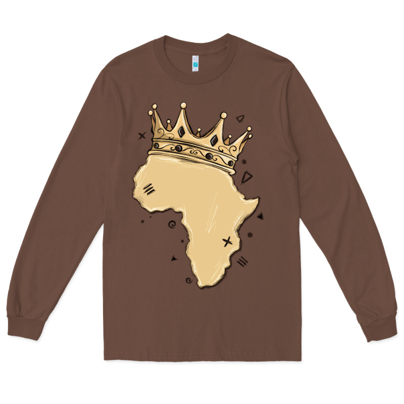 Africa With Crown Long Sleeve Tee by MaliasSmallBusiness | Teevron