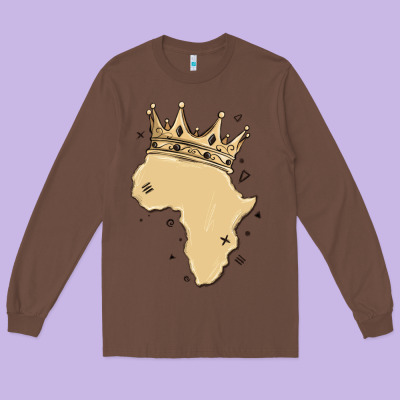 Africa With Crown Long Sleeve Tee Designed By Maliassmallbusiness