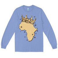 Colony Blue africa with crown Long Sleeve Tee - MaliasSmallBusiness