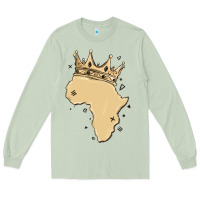 Matcha africa with crown Long Sleeve Tee - MaliasSmallBusiness