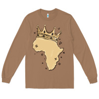 Toasted Coconut africa with crown Long Sleeve Tee - MaliasSmallBusiness