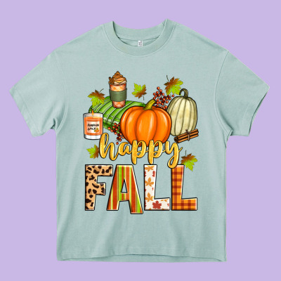 Happy Fall Heavy Core Tee Designed By Zillion Design Studio