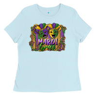 Mardi Gras Mask With Leopard Background Ladies Tee | Teevron