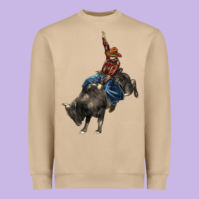Western Rodeo Bullfighter Heavyweight Sweatshirt Designed By Barkaloodesign