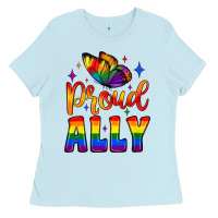 Baby Blue proud ally Ladies Tee - JahusDesignShop