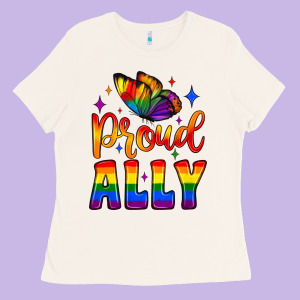 Proud Ally Ladies Tee Designed By Jahusdesignshop