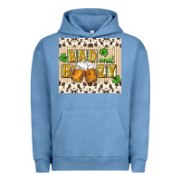 Pigment Pebble Blue Bad and boozy Urban Hoodie - CowGirlArtShop