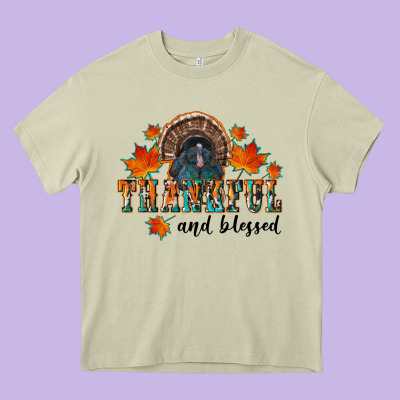 Thankful And Blessed Heavy Core Tee Designed By Ranaportraitstore
