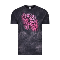 Cloud Black pink leopard patch Vintage Tee - AdoDesignShop