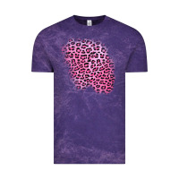 Cloud Purple pink leopard patch Vintage Tee - AdoDesignShop