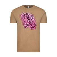 Vintage Coffee pink leopard patch Vintage Tee - AdoDesignShop
