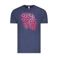 Vintage Denim pink leopard patch Vintage Tee - AdoDesignShop