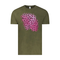 Vintage Olive pink leopard patch Vintage Tee - AdoDesignShop