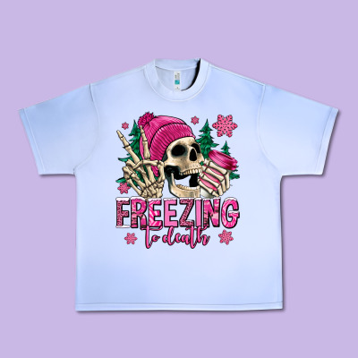 Freezing To Death Winter Skull Urban Heavy Tee Designed By Jasminsmagicworld