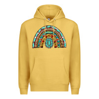 Antique Gold Western Rainbow with Leopard and Gemstone Premium Hoodie - texasbilliewilder