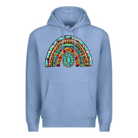 Colony Blue Western Rainbow with Leopard and Gemstone Premium Hoodie - texasbilliewilder
