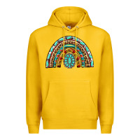 Lemon Western Rainbow with Leopard and Gemstone Premium Hoodie - texasbilliewilder