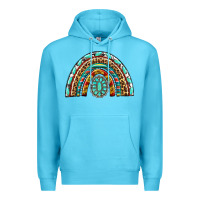 Ocean Blue Western Rainbow with Leopard and Gemstone Premium Hoodie - texasbilliewilder