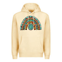 Pina Colada Western Rainbow with Leopard and Gemstone Premium Hoodie - texasbilliewilder