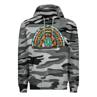 Slate Camo Western Rainbow with Leopard and Gemstone Premium Hoodie - texasbilliewilder
