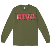 Army Green diva Long Sleeve Tee - MaliasSmallBusiness