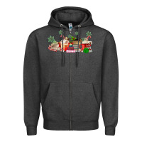Charcoal Heather Christmas coffee Zipper Hoodie - MaliasSmallBusiness