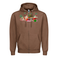 Chestnut Christmas coffee Zipper Hoodie - MaliasSmallBusiness