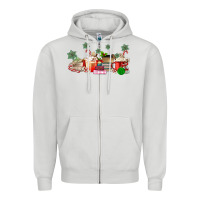 Dove Grey Christmas coffee Zipper Hoodie - MaliasSmallBusiness