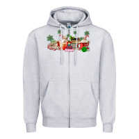Heather Grey Christmas coffee Zipper Hoodie - MaliasSmallBusiness
