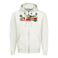 Oatmeal Heather Christmas coffee Zipper Hoodie - MaliasSmallBusiness