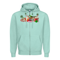 Seafoam Christmas coffee Zipper Hoodie - MaliasSmallBusiness