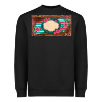 Black western pink flovers leopard serape   license plate template Heavyweight Sweatshirt - BarkalooDesign