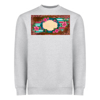 Heather Grey western pink flovers leopard serape   license plate template Heavyweight Sweatshirt - BarkalooDesign