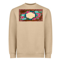 Mushroom western pink flovers leopard serape   license plate template Heavyweight Sweatshirt - BarkalooDesign