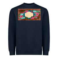 Navy western pink flovers leopard serape   license plate template Heavyweight Sweatshirt - BarkalooDesign