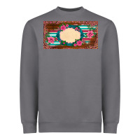 Storm western pink flovers leopard serape   license plate template Heavyweight Sweatshirt - BarkalooDesign
