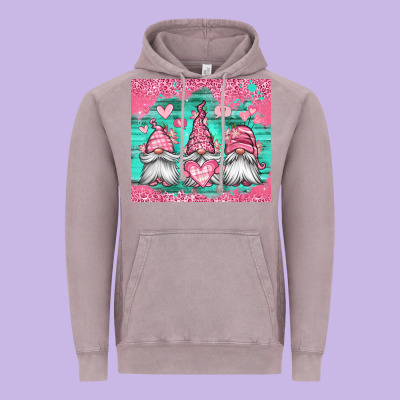 Valentines Day Gnomes Vintage Hoodie Designed By Jasminsmagicworld